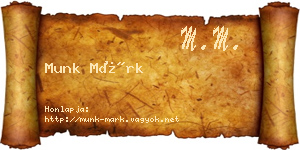 Munk Márk névjegykártya